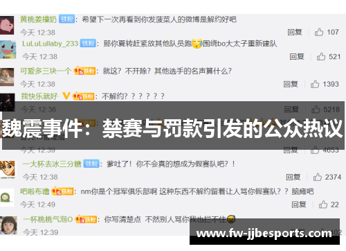 魏震事件：禁赛与罚款引发的公众热议